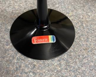 D20 - $75. Fostoria Eloquence Onyx glasses. (2-6”, 6-6.5”, 14-7.25”, 8-5.5”)