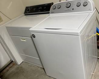 D31 - $150 PAIR. Whirlpool washer and dryer (non-matching). Some paint peeling on washer. 