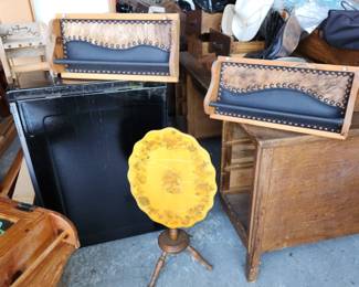 Horse or cow hair and leather towel racks. From OK artisan