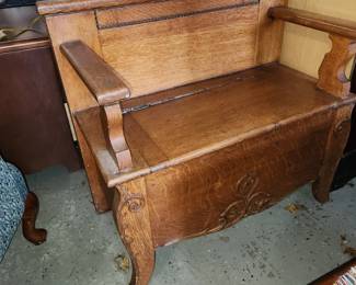 Antique flip top bench