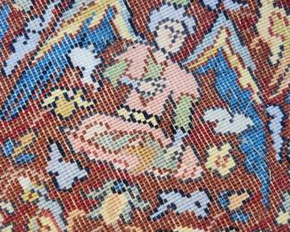 Back of Horse themed wool area rug, measures 104"x 148"