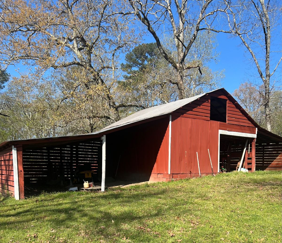Barn behind house
