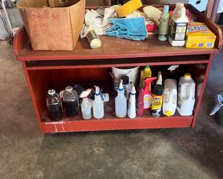 Rolling Wood Cart w/Supplies