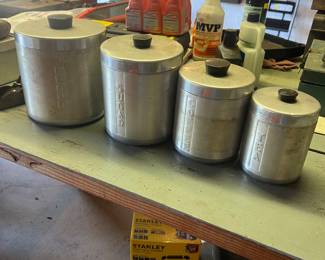 Vintage Aluminum Cannister Set