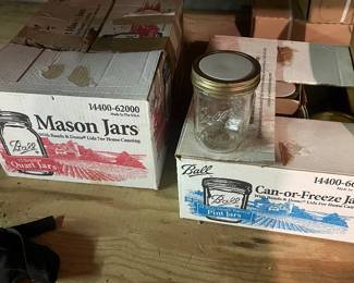 Cases of new canning jars