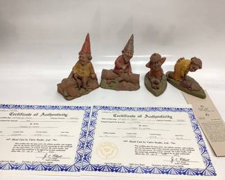  4) CAIRN STUDIO TOM CLARK GNOMES JIM AND JANE WITH MOE AND EENIE TWO HAVE CERTIFICATES