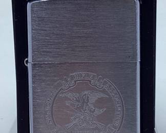 NRA satin Zippo vintage lighter