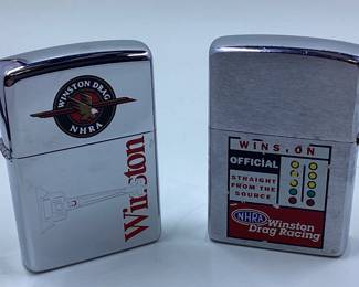 2) Winston Drag racing Zippos NHRA vinatge lighters