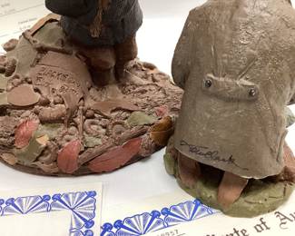 3) TOM CLARK GNOMES BLACKIE COLLECTOR SOCIETY ITEM, CHEER AND SIGNED MOLE GNOME ALL HAVE CERTIFICATE OF AUTHENTICITY