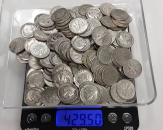 173 Roosevelt dimes 1964 and earlier 429.5 GRAMS of 90 percent silver coins