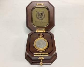 Morgan Collectors pocket watch Amazing Franklin Mint Morgan Silver Dollar pocket watch in collectors box