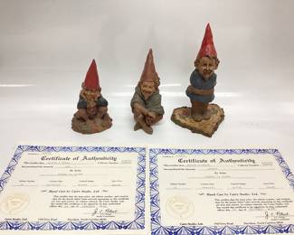3) TOM CLARK GNOMES JOB, JOSHUA AND VAL TWO HAVE CERTIFICATE OF AUTHENTICITY