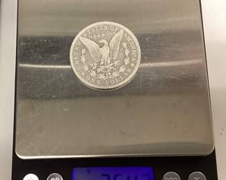 1880 P Morgan silver dollar Philadelphia mint silver coin