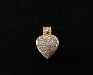 14k diamond heart pendant 5 grams 14k two tone pendant features .25 ctw diamonds