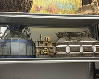 Stained glass hanging light fixtures