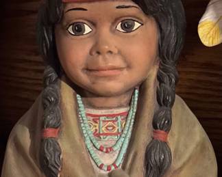 Vintage Native American Indian Girl bust