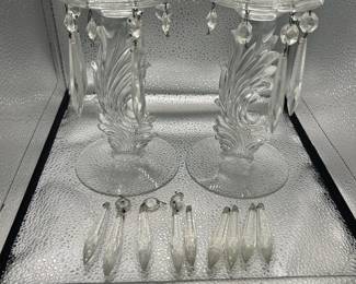 vintage glass candleholders