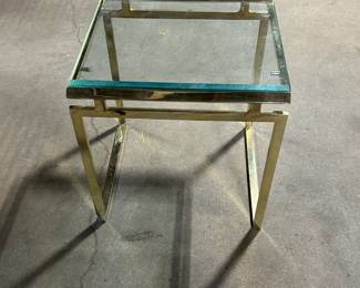 Glass and brass table