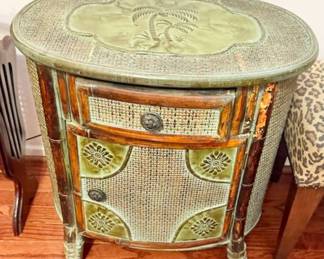 vintage island style bamboo accent table