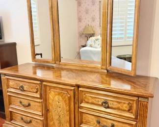 vintage Stanley dresser floral design with mirror