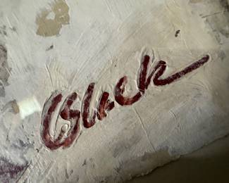 Framed Original Mixed Media on Canvas Abstract Signed Connie Slack (21"W x 25"H)