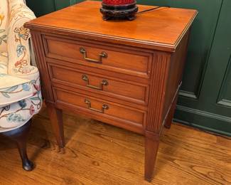Heritage Henredon 3 Drawer Side Table (22"W x 18"D x 26"H / 2 Available)