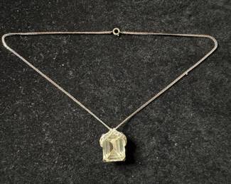 Sterling Silver Necklace with Eisenberg Swarovski Crystal Pendant