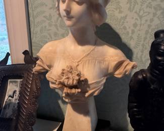 Vintage Marble Woman's Bust Sculpture by Adolfo Cipriani