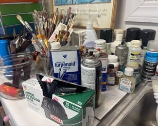 Huge Collection of Art Supplies (Brushes, Canvases, Paints)