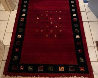 Hand-woven Persian Gabbeh Wool Rug (60"L × 40"W)