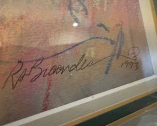 Framed Original Watercolor on Paper Signed R. Brandles (17"H x 20"W)