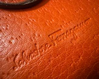 Salvadore Ferragamo Orange Leather Wallet