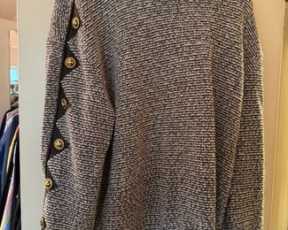 Women's St. John Sweater with Leather Accents (Size L)