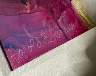 Framed Original Mixed Media on Canvas "Concerto" Signed Harold E. Larsen (36-1/2"W x 28-1/2"H)