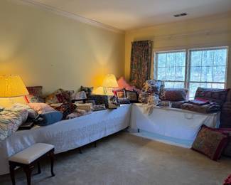 Massive Collection of Linens, Blankets, Pillows & Bedding