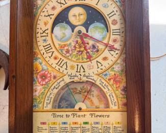 Vintage Mechtronics Corporation Model No. 5 Fairfield "Time to Plant Flowers" Electric Hanging Clock