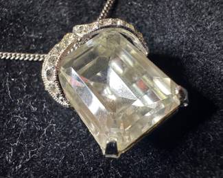 Sterling Silver Necklace with Eisenberg Swarovski Crystal Pendant