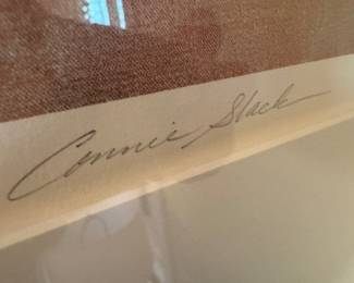 Framed Original Lithograph on Paper "Story in Stone" Signed Connie Slack - Edition 6/100 (36"W x 30-1/2"H)