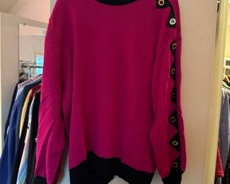 Women's St. John Sweater with Leather Accents (Size L)