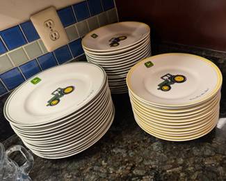 Vintage Gibson "John Deere" Stoneware & Glassware Dinnerware Set