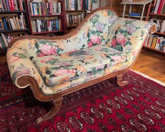 Victorian Eastlake Upholstered Chaise Lounge (24"W x 64"L x 35-1/2" Back Height)