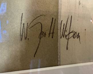 Framed Original Abstract Mixed Media on Paper Signed W. Scott Wilson (50"W x 40"H)