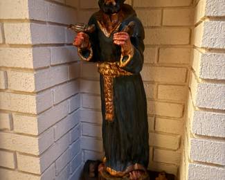 Vintage "Santos" Hand Carved Wooden Statue of St. Francis of Assisi