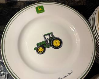 Vintage Gibson "John Deere" Stoneware & Glassware Dinnerware Set
