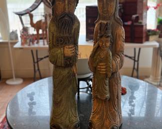 Spanish Hand Carved Medieval Religious Figurines