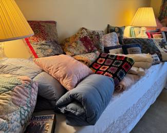 Massive Collection of Linens, Blankets, Pillows & Bedding