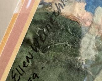 Framed Original Mixed Media Abstract Signed Ellen Weinacht -99 (18-1/2"W x 22-1/2"H)