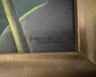 Framed Original Oil on Canvas Floral Still Life Signed Mariellen Dickerson (26"H x 21"W)