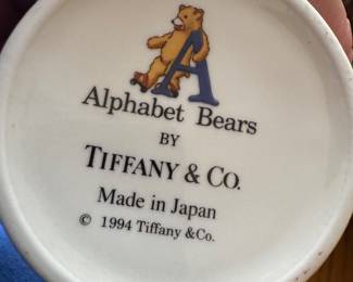 Tiffany & Co. "Alphabet Bears" Child's Two-Piece China Set