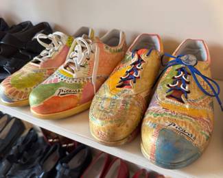 Hand-Painted "Picasso" Women's Shoes Size 9 (Painted by Owner)
